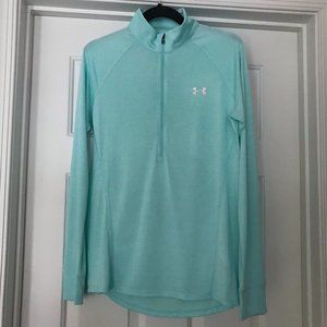 NWOT UNDER ARMOUR HeatGear Women's 1/2 Zip Top Teal Sz M